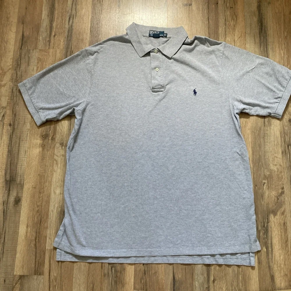 Polo Ralph Lauren Polo Shirt Grey Size XL Tall Pony 100% Cotton Preppy Men's